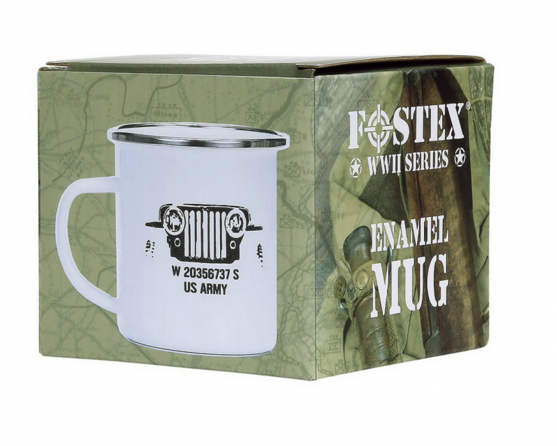 US Army Becher emailliert Motiv Willys jeep